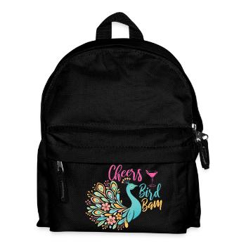 Santé oiseau Bam Carreaux de Mahjong Drôles - Sac à dos Enfant - noir - Devant