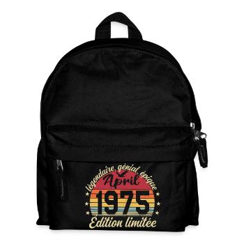 1975 avril Anniversaire avril 1975 - Sac à dos Enfant - noir - Devant