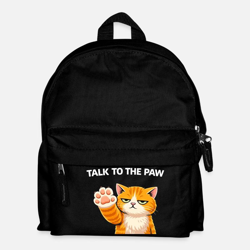 Talk to the Paw Cat - Kids' Backpack - black