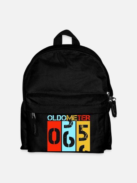 Oldometer 65. Geburtstag Retro Tacho Kunst - Kinder Rucksack - Schwarz