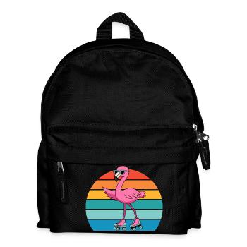 Flamant rose rétro exotique avec lunettes de soleil - Sac à dos Enfant - noir - Devant