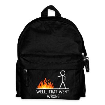 Well That Went Wrong Stick Figure Humor Jokes - Kids' Backpack - black - Front