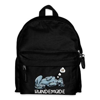 Hundemüde Deutsche Dogge Doggen Doggenbesitzer  - Kinder Rucksack - Schwarz - Vorne