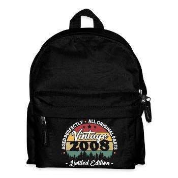 Original 2008 Jahrgang Vintage Geburtstag Retro - Kinder Rucksack - Schwarz - Vorne