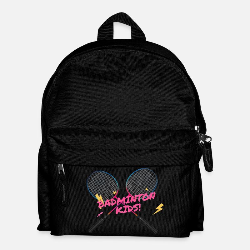 Badminton Kids Neon Schläger - Kinder Rucksack - Schwarz