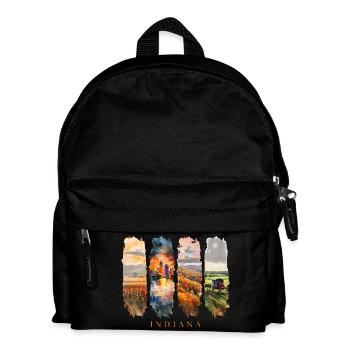 Indiana Vacation Travel – Heartland & Nature Motif - Kids' Backpack - black - Front