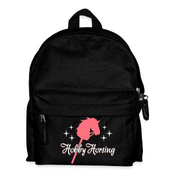 Hobby Horsing | Reiten | Sport | Geschenk - Kinder Rucksack - Schwarz - Vorne