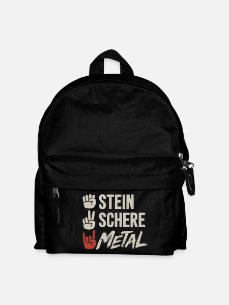 Stein Schere Metal Band Heavy Metal Musik - Kinder Rucksack - Schwarz