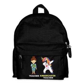 Enseignante de maternelle qui tappe la licorne - Sac à dos Enfant - noir - Devant