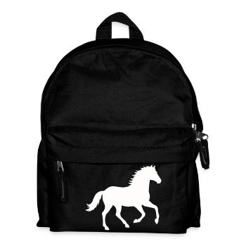 Silhouette d’un cheval sauvage - Sac à dos Enfant - noir - Devant