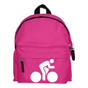 Radsportler, Fahrrad, Rennrad, Fahrradtour - Kinder Rucksack - Fuchsia - Vorne