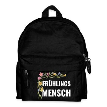 Frühlingsmensch – Blumen Statement - Kinder Rucksack - Schwarz - Vorne