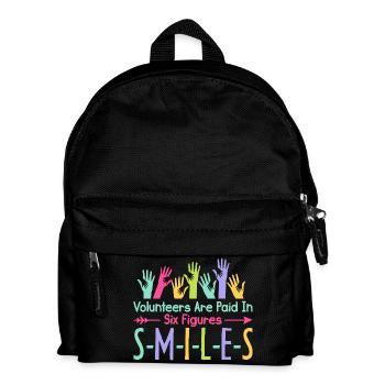 Volunteer Appreciation Six Figures Smiles - Kids' Backpack - black - Front