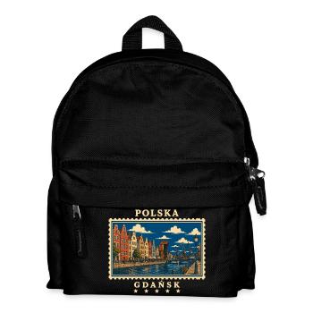 Polen Gdańsk Vintage Reisemarke - Kinder Rucksack - Schwarz - Vorne