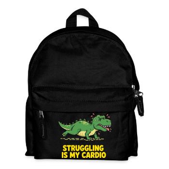 Dinosaurier hasst Cardio Training - Kinder Rucksack - Schwarz - Vorne