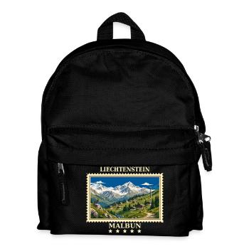 Liechtenstein Malbun Vintage Reisemarke - Kinder Rucksack - Schwarz - Vorne