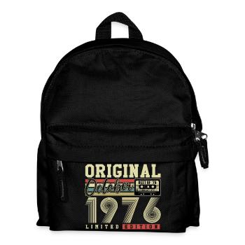 Original October 1976 – 50th Birthday Retro - Kids' Backpack - black - Front