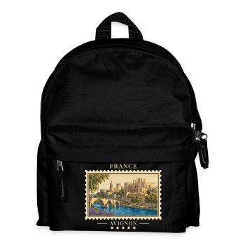 Frankreich Avignon Vintage Reisemarke - Kinder Rucksack - Schwarz - Vorne