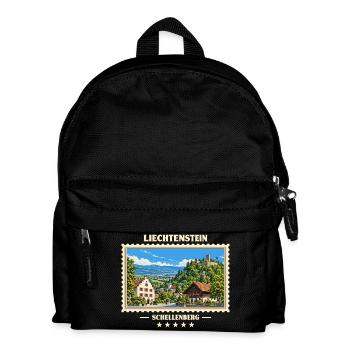 Liechtenstein Schellenberg Vintage Reisemarke - Kinder Rucksack - Schwarz - Vorne