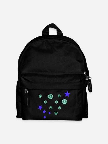 Schneeflocken - Kinder Rucksack - Schwarz