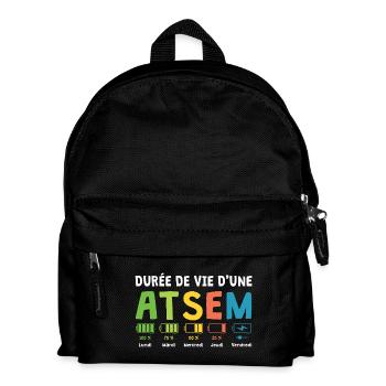 Humour Atsem Maternelle d'école fin d'année atsem - Sac à dos Enfant - noir - Devant