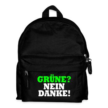 Grüne Nein Danke - Kinder Rucksack - Schwarz - Vorne