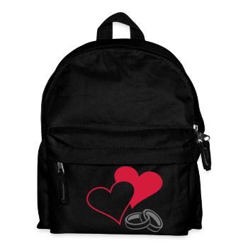 Herzen und Ringe - Kinder Rucksack - Schwarz - Vorne