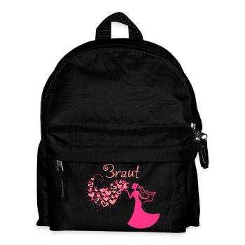 Heart Cloud bride Text - Kids' Backpack - black - Front