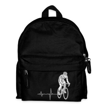 Shirt Gift Heartbeat Bicycle Bike Race - Kids' Backpack - black - Front
