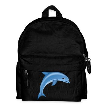 Blauer niedlicher Delphin - Kinder Rucksack - Schwarz - Vorne