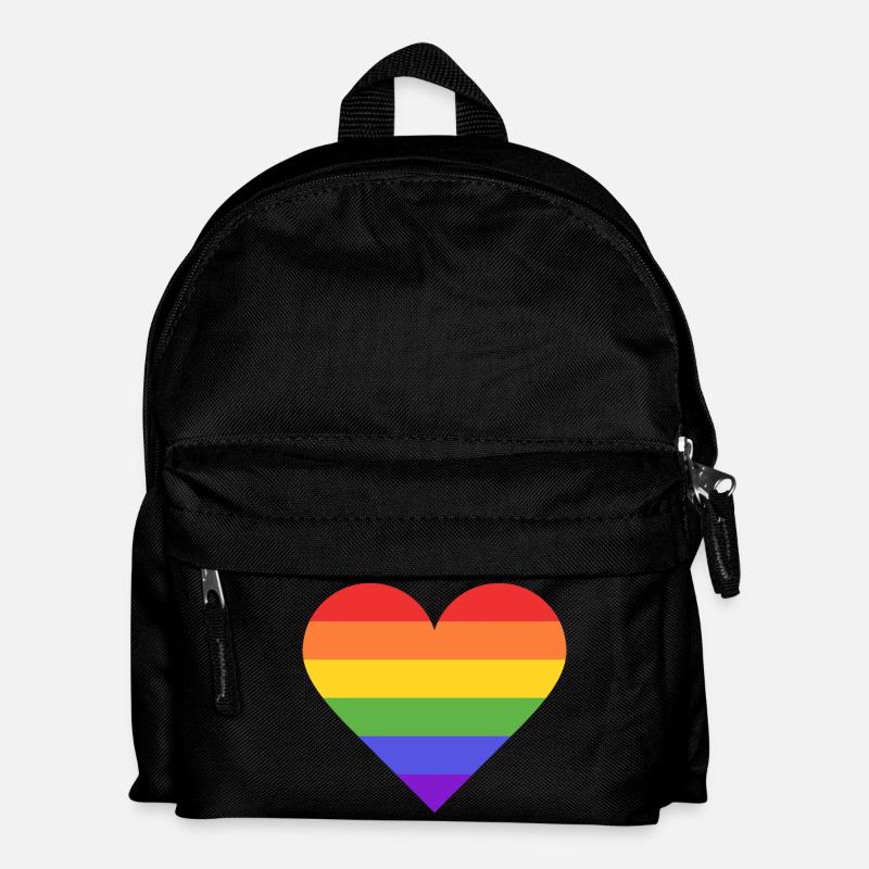 Rainbow Heart - Kinder Rucksack - Schwarz