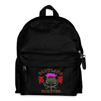 scotland forever thistle_red tartan - Kids' Backpack - black - Front