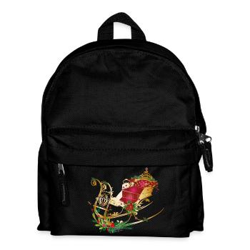 Horse sleigh decorated for Christmas - Kids' Backpack - black - Front
