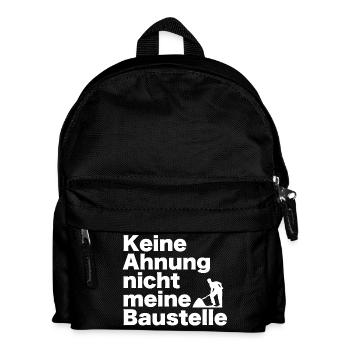 Keine Ahnung — Nicht meine Baustelle - Kinder Rucksack - Schwarz - Vorne