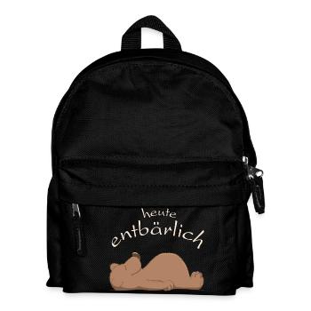 flauschiger, knuffiger Bär - Kinder Rucksack - Schwarz - Vorne