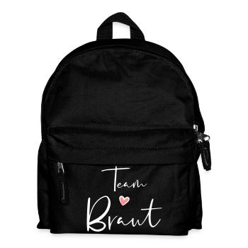 Team Braut Herz Junggesellinnenabschied Geschenk - Kinder Rucksack - Schwarz - Vorne