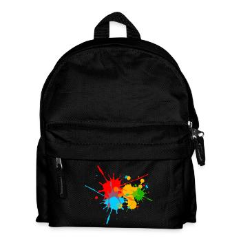 Farbspritzer, Farbkleckse, Farbe, color, bunt, fun - Kinder Rucksack - Schwarz - Vorne