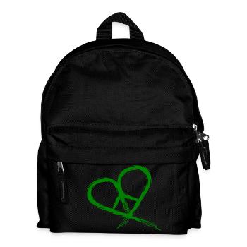 Peace symbol hippie heart peace freedom love - Kids' Backpack - black - Front