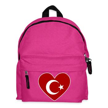 Herz als türkische Flagge - Kinder Rucksack - Fuchsia - Vorne