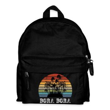 Bora Bora Vintage Design mit Palmen / Geschenk - Kinder Rucksack - Schwarz - Vorne