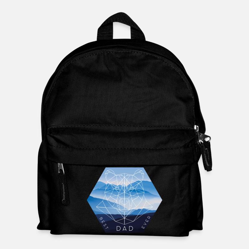Bester Dad starker Bären Papa - Kinder Rucksack - Schwarz