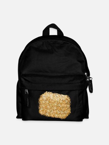 ein Strohballen in schimmernden goldenen Farben - Kinder Rucksack - Schwarz