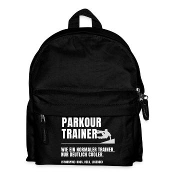 Parkour Trainer Definition - Kinder Rucksack - Schwarz - Vorne
