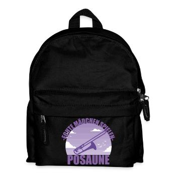 Posaune Musikerin Instrument Mädchen Geschenk - Kinder Rucksack - Schwarz - Vorne