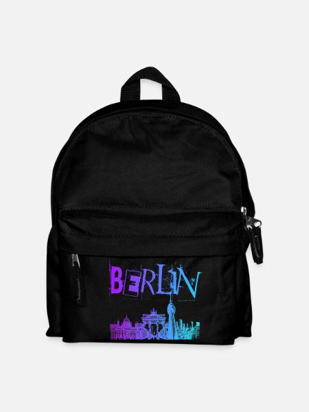 Berlin Skyline Panorama - Kinder Rucksack - Schwarz