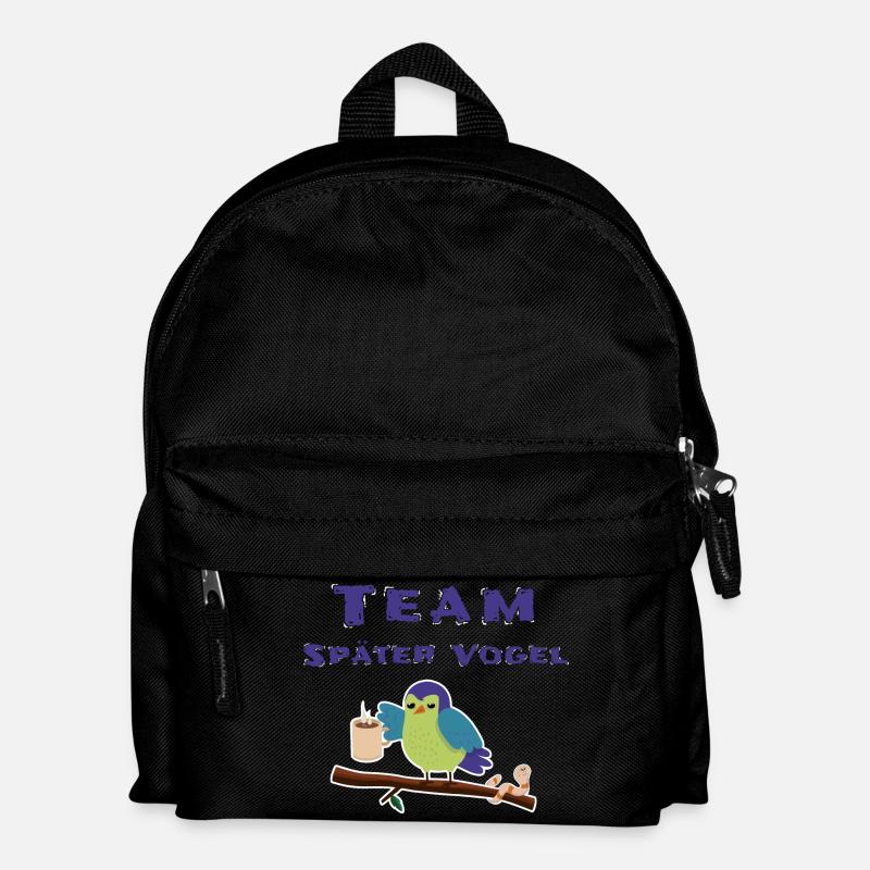 Später Vogel Morgenmuffel Schlafshirt - Kinder Rucksack - Schwarz