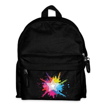 étoile blanche et explosion multicolore - Sac à dos Enfant - noir - Devant