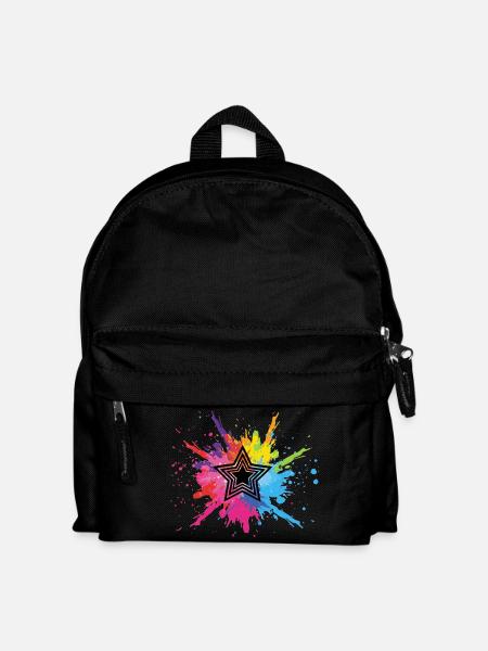 Schwarzer Stern und mehrfarbige Explosion - Kinder Rucksack - Schwarz
