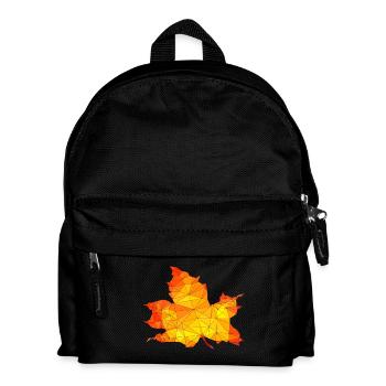 Polygonales Herbst Ahorn Baum Blatt Poly Kunst - Kinder Rucksack - Schwarz - Vorne