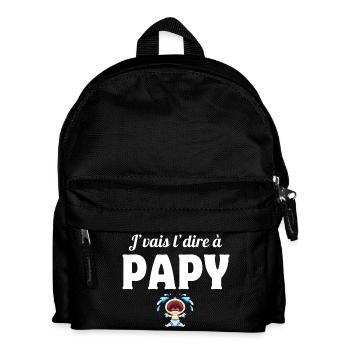 papy, grand-père, papi, j'vais le dire - Sac à dos Enfant - noir - Devant